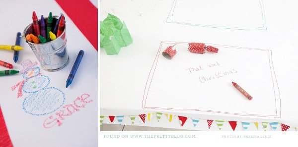 kids xmas paper table